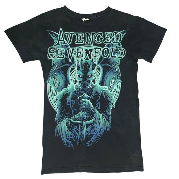 Avenged Sevenfold Men's Black Band T-Shirt Metal Rock Graphic Tee Size XS - Picture 1 of 9